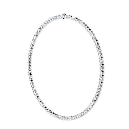 Round LG Diamond Necklace in Rose Gold - Binson Diamonds Antwerp