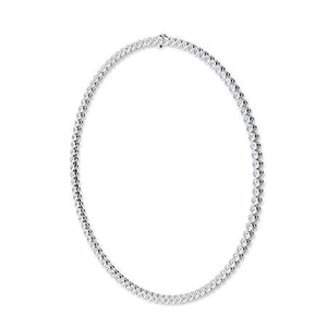 Round Lab-Grown Diamond Necklace in 18K white gold, side view