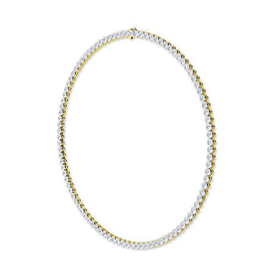 Round Lab-Grown Diamond Necklace in 18K yellow gold, side view