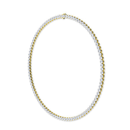 Round LG Diamond Necklace in Rose Gold - Binson Diamonds Antwerp