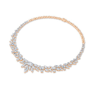 Pear Lab-Grown Diamond Necklace in 18K rose gold, angled view