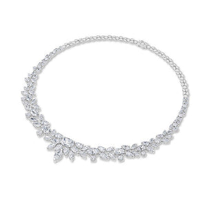 Pear Lab-Grown Diamond Necklace in 18K white gold, angled view