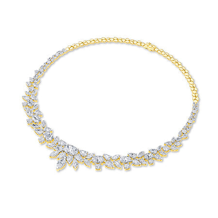 Pear LG Diamond Necklace in White Gold - Binson Diamonds Antwerp
