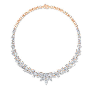 Pear Lab-Grown Diamond Necklace in 18K rose gold, front view
