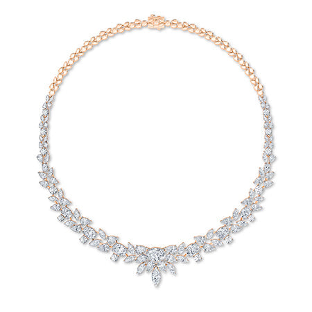 Pear LG Diamond Necklace in White Gold - Binson Diamonds Antwerp