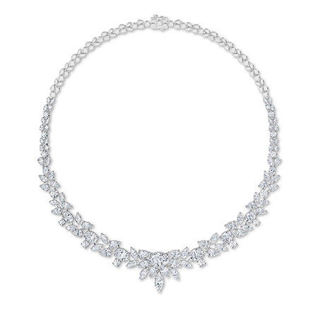 Pear LG Diamond Necklace in White Gold - Binson Diamonds Antwerp