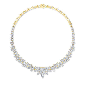 Pear Lab-Grown Diamond Necklace in 18K yellow gold, front view