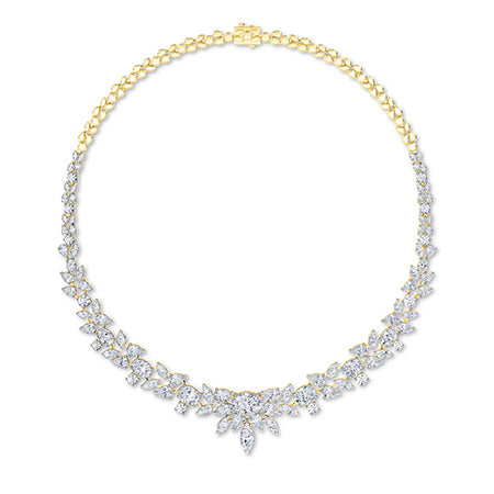 Pear LG Diamond Necklace in Rose Gold - Binson Diamonds Antwerp