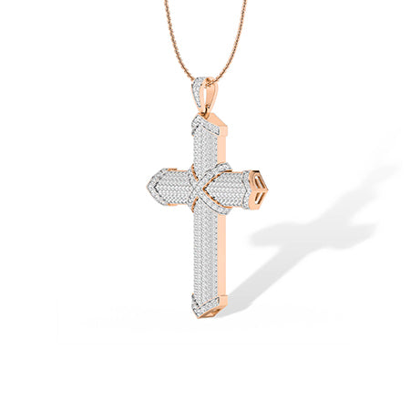Round LG Diamond Pendant in Yellow Gold - Binson Diamonds Antwerp
