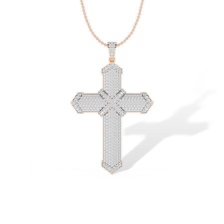 Round LG Diamond Pendant in Yellow Gold - Binson Diamonds Antwerp