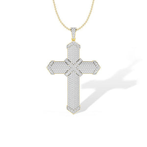 Round Lab-Grown Diamond Pendant in 18K yellow gold, front view
