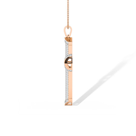 Round LG Diamond Pendant in Yellow Gold - Binson Diamonds Antwerp
