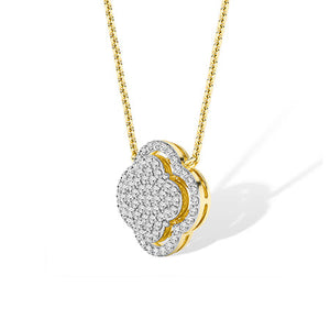 Round LG Diamond Pendant in White Gold - Binson Diamonds Antwerp