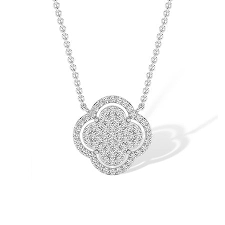 Round LG Diamond Pendant in White Gold - Binson Diamonds Antwerp