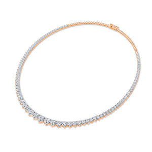 Round LG Diamond Necklace in Yellow Gold - Binson Diamonds Antwerp