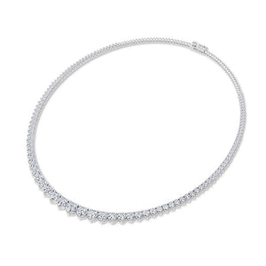 Round LG Diamond Necklace in Rose Gold - Binson Diamonds Antwerp