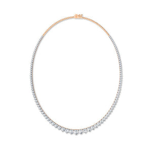 Round LG Diamond Necklace in Rose Gold - Binson Diamonds Antwerp