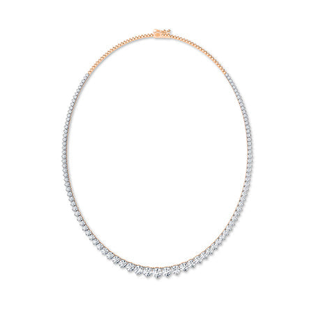 Round LG Diamond Necklace in Rose Gold - Binson Diamonds Antwerp