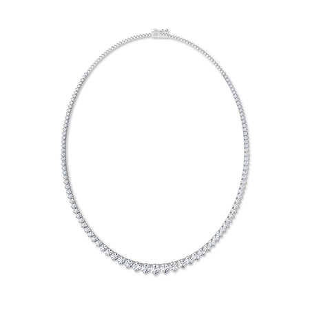 Round LG Diamond Necklace in Rose Gold - Binson Diamonds Antwerp