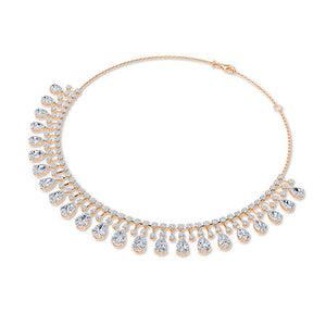 Pear LG Diamond Necklace in Yellow Gold - Binson Diamonds Antwerp