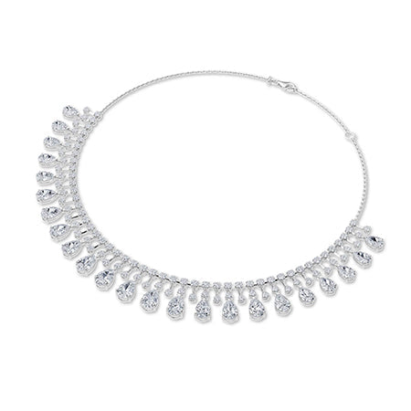 Pear LG Diamond Necklace in Yellow Gold - Binson Diamonds Antwerp
