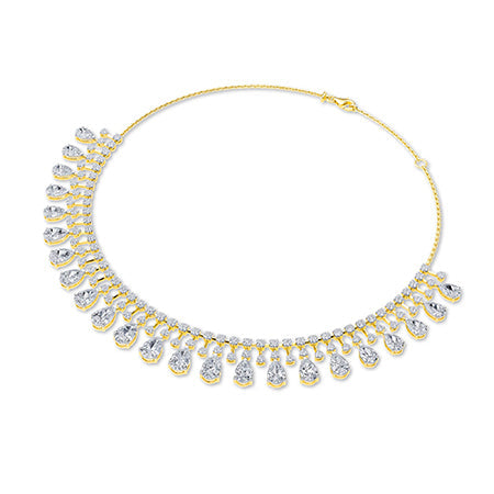 Pear LG Diamond Necklace in White Gold - Binson Diamonds Antwerp