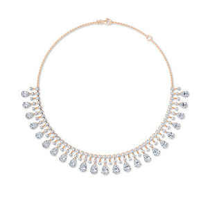Pear LG Diamond Necklace in Yellow Gold - Binson Diamonds Antwerp
