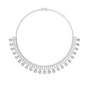Pear LG Diamond Necklace in Rose Gold - Binson Diamonds Antwerp