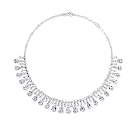 Pear LG Diamond Necklace in Rose Gold - Binson Diamonds Antwerp
