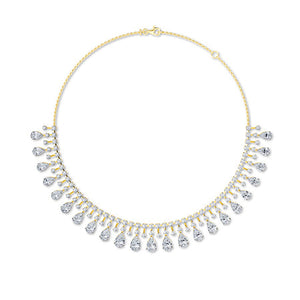 Pear LG Diamond Necklace in Yellow Gold - Binson Diamonds Antwerp