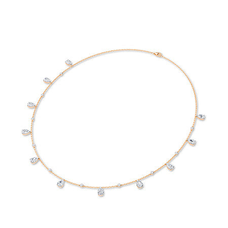 Pear LG Diamond Necklace in White Gold - Binson Diamonds Antwerp