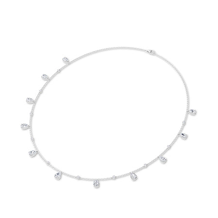 Pear LG Diamond Necklace in Yellow Gold - Binson Diamonds Antwerp