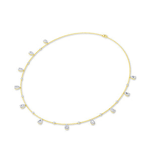 Pear Lab-Grown Diamond Necklace in 18K yellow gold, angled view