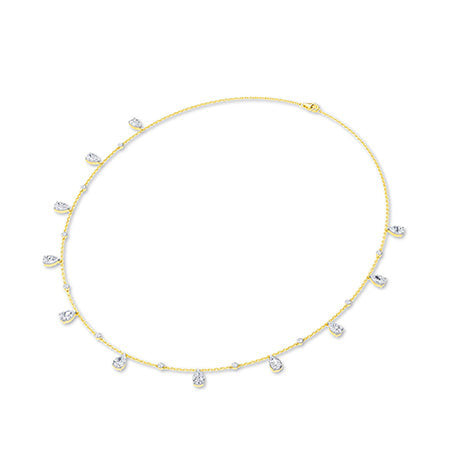 Pear LG Diamond Necklace in White Gold - Binson Diamonds Antwerp