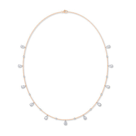 Pear LG Diamond Necklace in White Gold - Binson Diamonds Antwerp