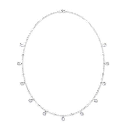 Pear LG Diamond Necklace in White Gold - Binson Diamonds Antwerp