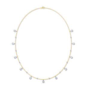 Pear Lab-Grown Diamond Necklace in 18K yellow gold, front view
