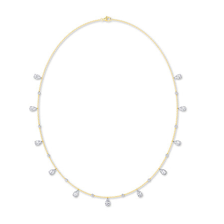 Pear LG Diamond Necklace in Rose Gold - Binson Diamonds Antwerp
