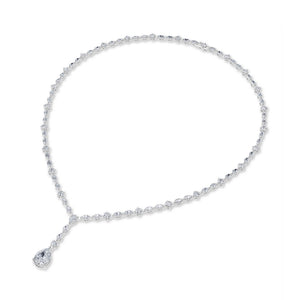 Lab-Grown Diamond Necklace in 18K white gold, angled view