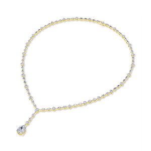 Lab-Grown Diamond Necklace in 18K yellow gold, angled view