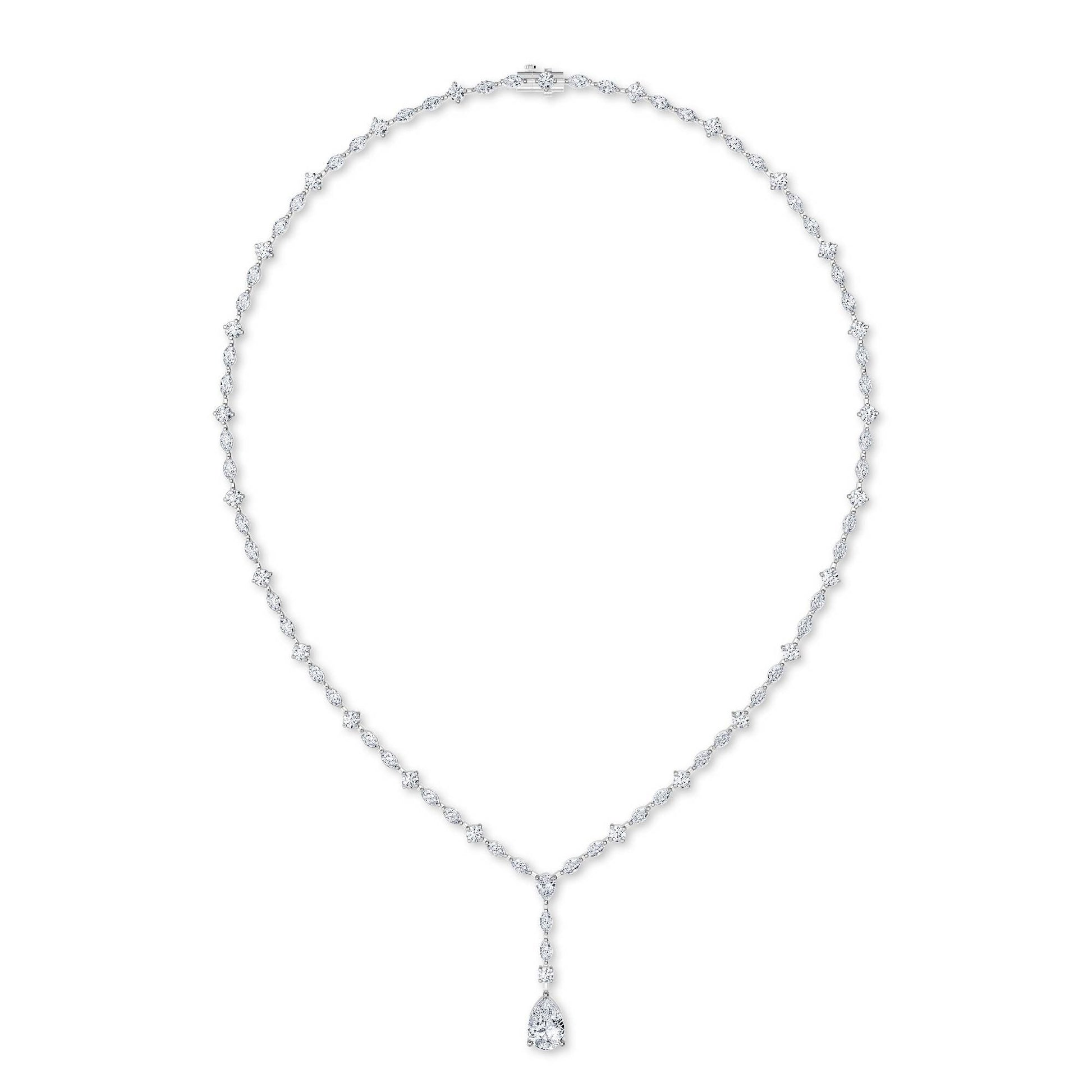 LG Diamond Necklace in Yellow Gold - Binson Diamonds Antwerp