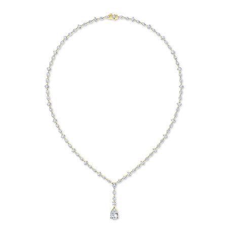 LG Diamond Necklace in Yellow Gold - Binson Diamonds Antwerp