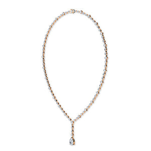 Lab-Grown Diamond Necklace in 18K rose gold, side view