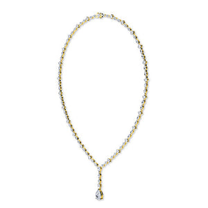Lab-Grown Diamond Necklace in 18K yellow gold, side view
