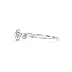 Oval Lab-Grown Diamond Bracelet in 18K white gold, angled view