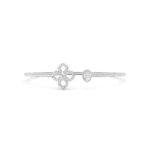 Oval Lab-Grown Diamond Bracelet in 18K white gold, front view | Binson Diamonds