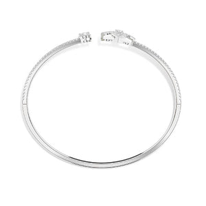 Oval Lab-Grown Diamond Bracelet in 18K white gold, top view