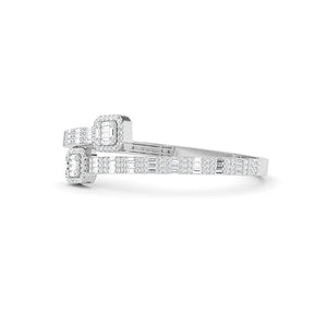 Lab-Grown Diamond Bracelet in 18K white gold, angled view