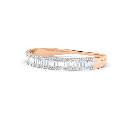 Baguette LG Diamond Bracelet in White Gold - Binson Diamonds Antwerp