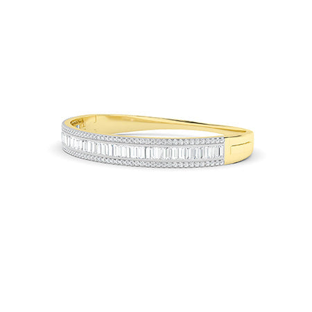 Baguette LG Diamond Bracelet in White Gold - Binson Diamonds Antwerp